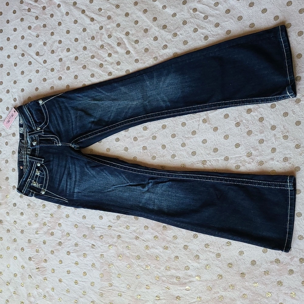 New!!! Miss Me dark wash jeweled bootcut jeans